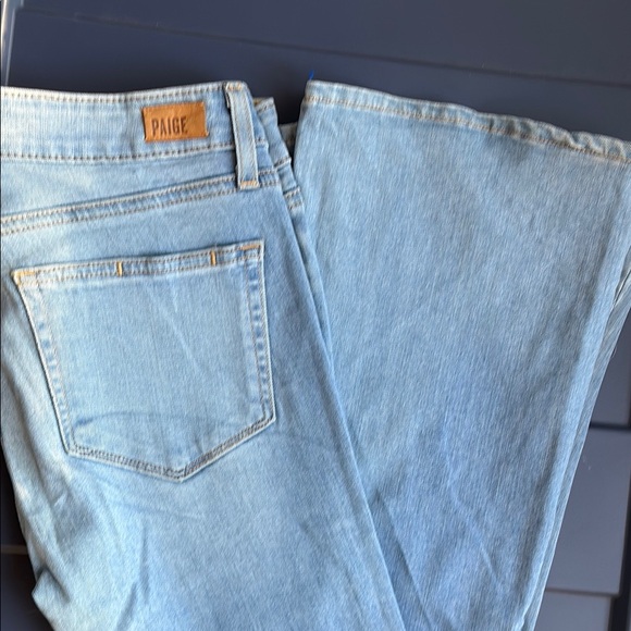 PAIGE Blue Flare Wide Leg Denim Lou Lou Petite New condition Size 28 - Picture 8 of 10